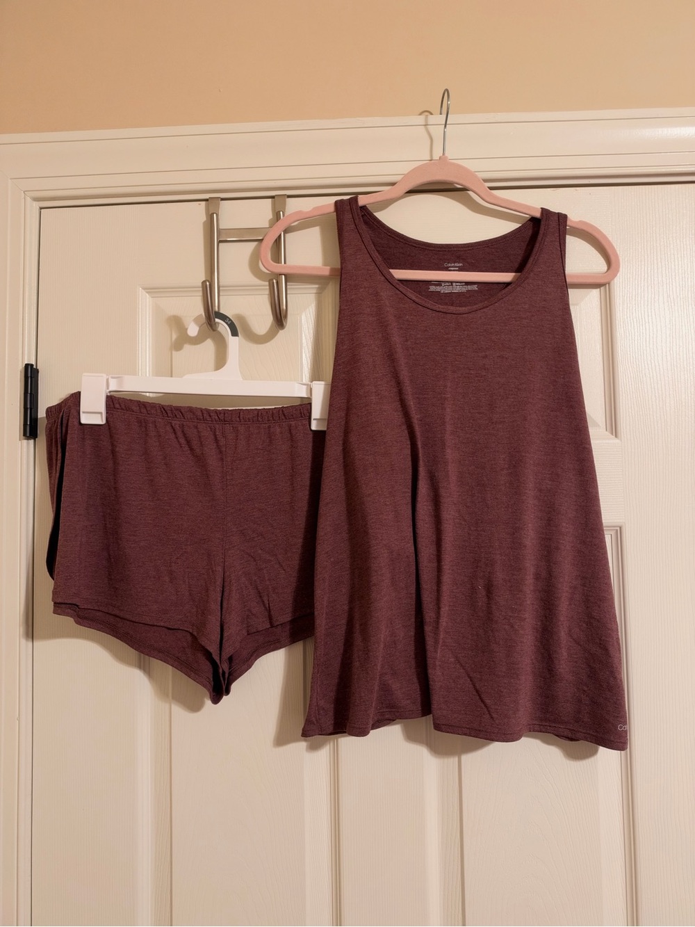 Calvin Klein Maroon Tank & Short Sleep Set
